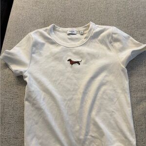 Aritzia Sunday Best Cream Dachshund T-Shirt
